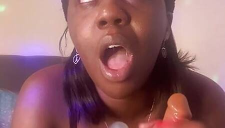 Can You Be This Single Horny Ebony Girl Boyfriend? Can I Gag On Your Cock Like This?