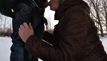 Blowjob in the snow