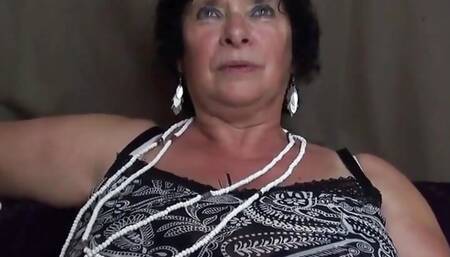 BBW Olga, 65 yo, gets double penetrated and cum covered