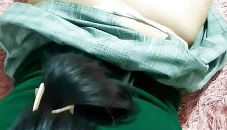 SHALL WE PLAY THE SECRET OF DADDIES? HIGH SCHOOL GIRL PLAYING WITH DADDY WITH HER UNIFORM ON