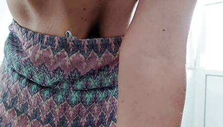 Hairy milf tries on clothes naked. I spy on a sexy hairy pussy big tits big ass.