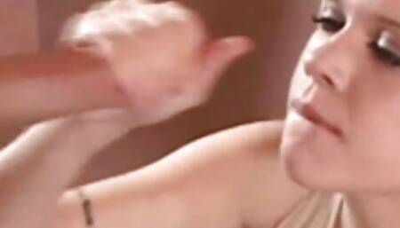 Pretty Babe Giving a Handjob