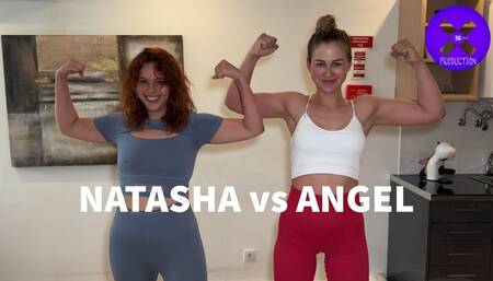NATASHA vs ANGEL armwrestling and really competitive wrestling