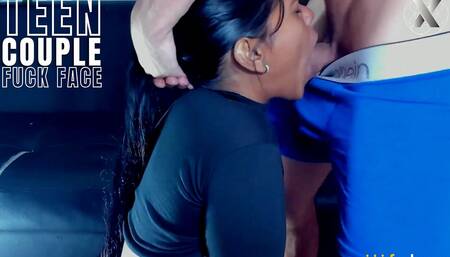 Young Couple Receives Deep Face Fucking From Their Classmate