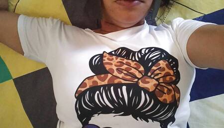 Hot Brunette Plays with Her Big Nipples and Masturbates Delicious in Her Pussy and Milk Comes Out