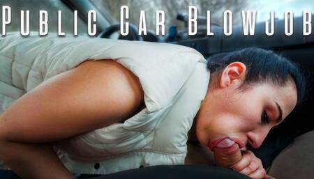 Risky Public Car Blowjob - POV