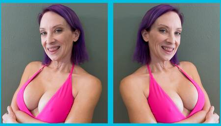 Blue Dress, Crotchless Pantyhose, Heels, & My Vibe - STELLA'S SELF PLEASURE E23 - MILF STELLA