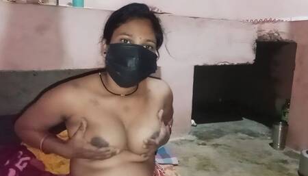 The girl of India is looking at her black very lovingly.