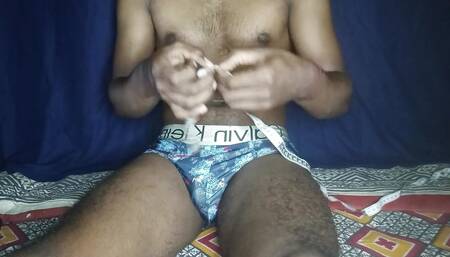 Desi guy playing with his juicy monster Dick