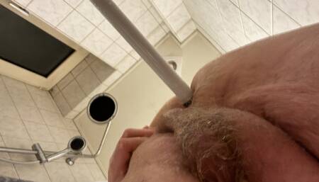 Fat anal play in shower