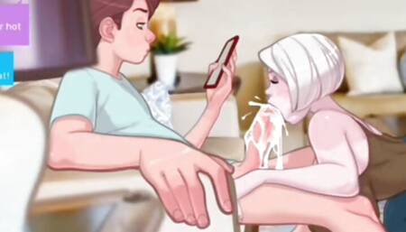 Stepmom gives blowjob to stepson hard dick