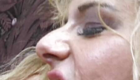 Mature blonde French slut eats cum after hardcore fuck