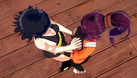 Shihouin Yoruichi x Soifon - 3D Lesbian Hentai