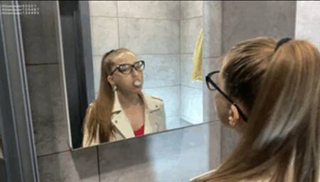 ber333 I spit all over the mirror)) look how my sweet snow-white drool flows! Are you ready to lick everything slave?