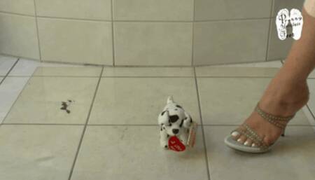 Stuffed Toy under High Heel Mules