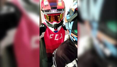 Motorcyclist Fucks a Guy in a Motocross Outfit and Mxhelmet