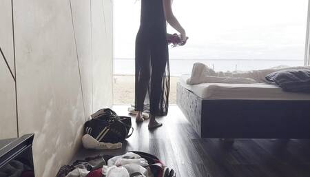 cleaning lady in dress