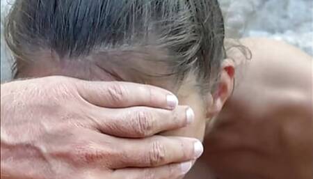 Risky Blowjob with Sloppy Teen Model - POV Backstage Blowjob