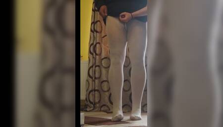 Nice legs in  white pantyhose