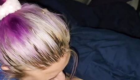 Back to giving head again he wanted head for Christmas so I swallowed his cock and load