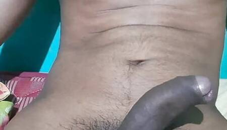 Masturbating with my dick and cum alone