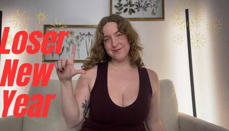 LOSER NEW YEAR 2025 - Femdom POV Humiliation JOI CEI by Miss Honey with Mind Fuck Cum Eating Instructions - HD 1080p MP4