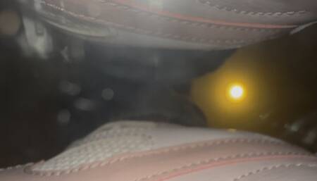 POV: European Beauty (19) Teases with Pink Nike Gym Shoes Over Glass