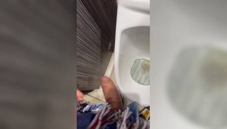 Getting Caught Playing with My Curved Dick in a Public Toilet