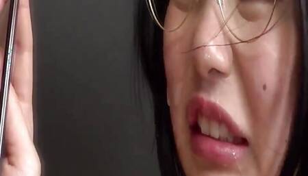 Big-titted Asian fuckslut shows off her ginormous bra-stuffers in a wild 3P with two nasty dudes!!