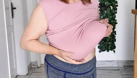 Busty hot GILF teasing by sexy dance