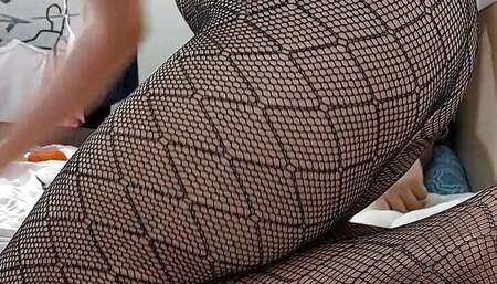 Porn and hot wife gives sensual massage. Sexy brunette erotic massage.