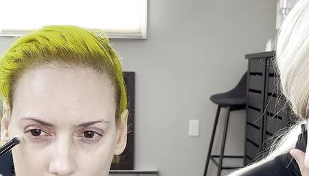 Drag Queen and Woman Makeover Transformation  - Foundation and Eye Shadow