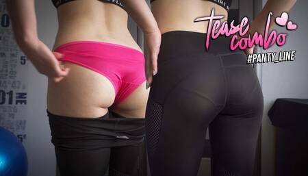 Fitness Girl Teases Visible Panty Lines In Tight Leggings