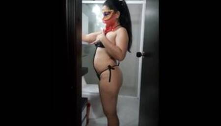 my stepaunt masturbates in the bathroom & sends me her video to my whatsapp