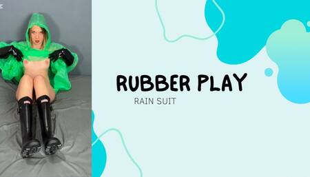 green rain suit rubber