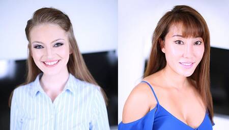 Lissome Tiffany Rain and Maya Kendrick's deep throat clip