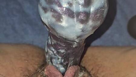 Fucking sexywifedd big lippy pussy with cumming dildo