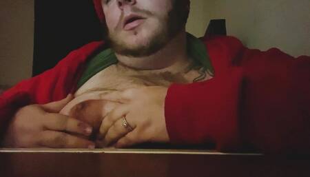 Blowing smoke on hairy tits nipple sex toy