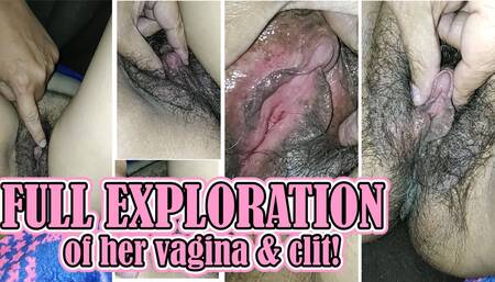 Exploring my girlfriend's vagina.