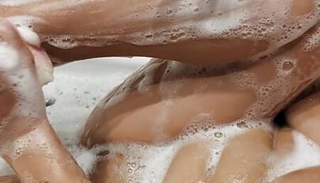 Teen stepsister in bathroom teasing me