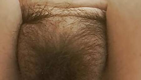 stepmother in dress and without underwear in the bathroom touches herself