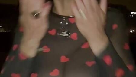 Exhibition with Fox Tail Plug Micro Leather Skirt and Whore Boots