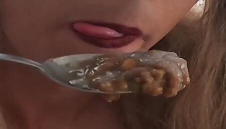Cum Gourmet, Lentil Soup Cum Swallowing Wearing White Bodystocking