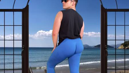 Bubble butt boy ass training in tight pants