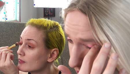 Male to Female Makeover - Foundation and Eye Shadow