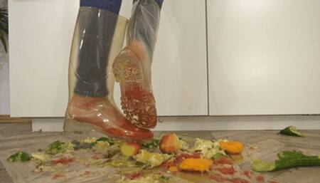 Crushing fruits and veggies under and in my rubber boots (small version)