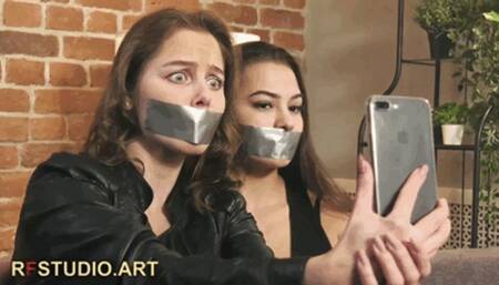 Leya and Xena - A Playful Tale of Two Beauties in Tape Bondage (UHD 4K MP4)