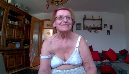 Granny in Underwear and Stockings