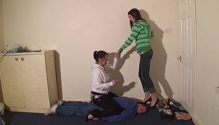 Hannah Steps On Her Slaves Head In 8 Pairs Of Shoes