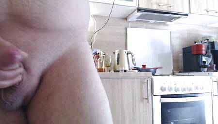 Young Guy Masturbates His Penis and Films It Close-up.